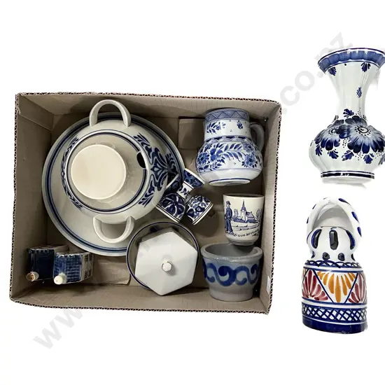 Box of Assorted Blue & White China