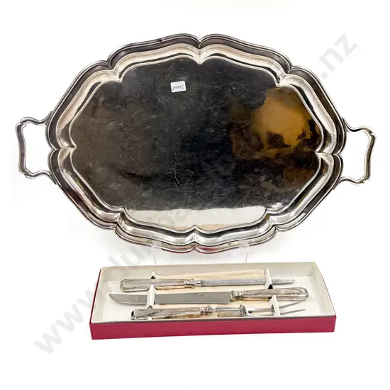 S/P Double Handled Tray & Boxed Carving Set