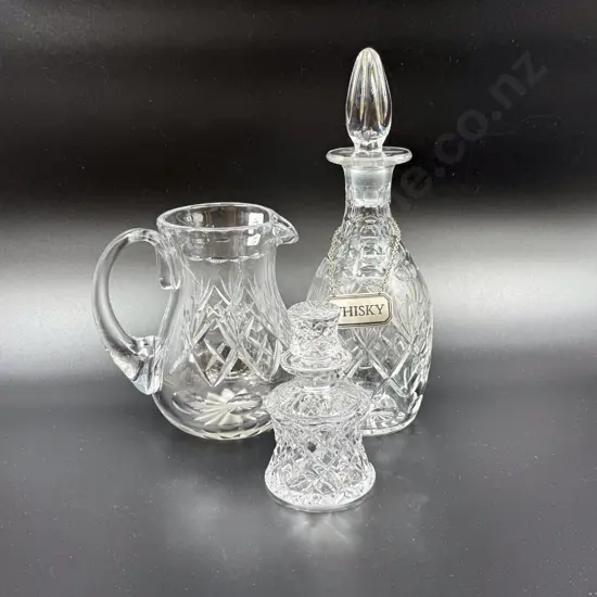 Crystal Decanter with Jug & Other