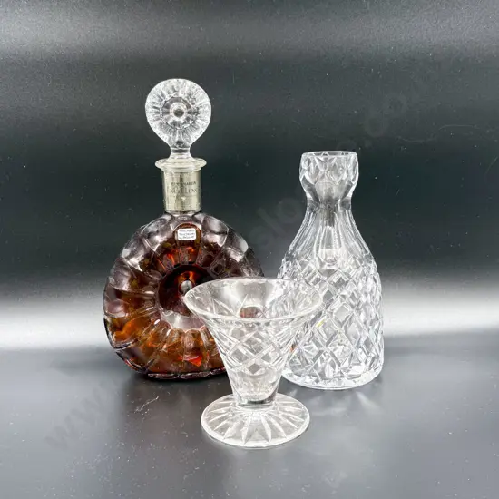 Remy Martin Baccarat Bottle Decanter & Two Pieces of Crystal