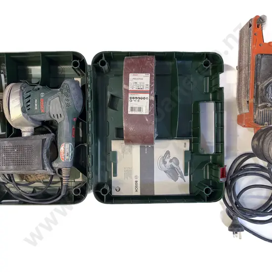 Black & Decker Belt Sander with Cased Bosch Orbital Sander