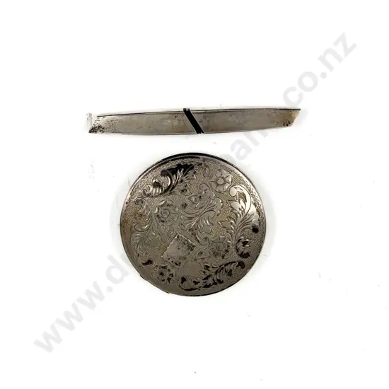 Vintage S/S Tiffany Seam Ripper together with S/S Powder Compact