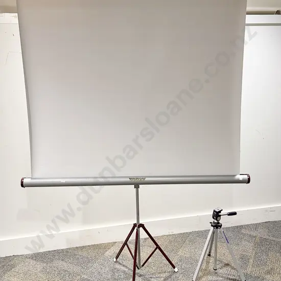 Vintage Foldaway Projector Screen together with Tripod