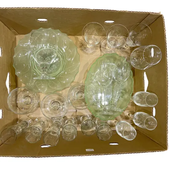 Box of Assorted Glassware