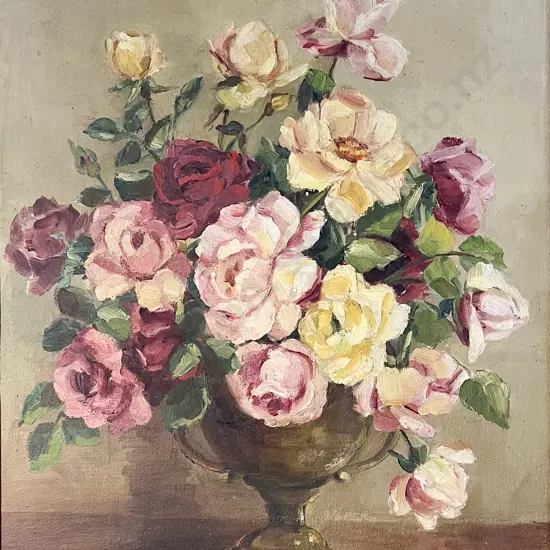 M. Whitt - Floral Still Life - Oil on Board