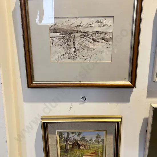 Sheila Lamp - Cottage Study together with Unsigned Sketch