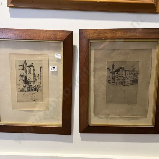 Pair of Fred Burridge Etchings
