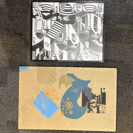 Abstract Screenprint together with M. C. Escher Print