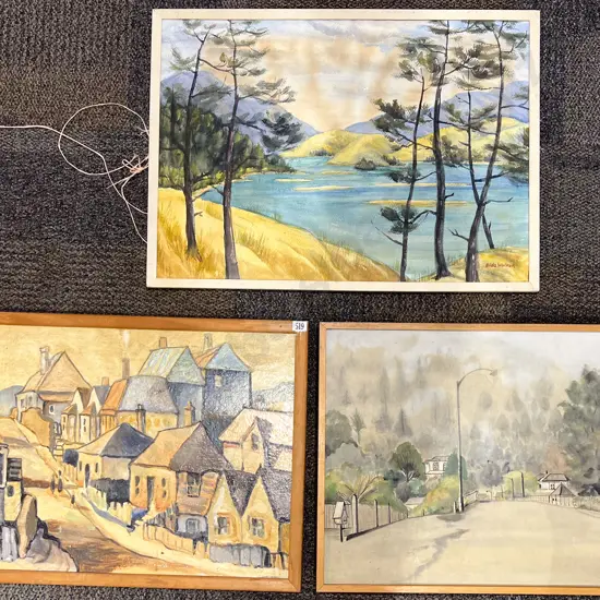 Lindsay Jolly - Architectural Oil Scene & Two Others