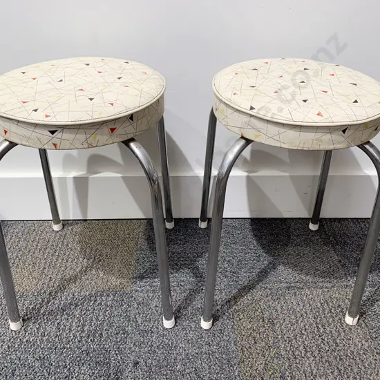 Pair C1950'sVinyl Topped Stools