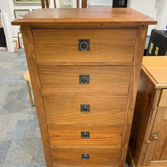 Modern Five Drawer Tallboy