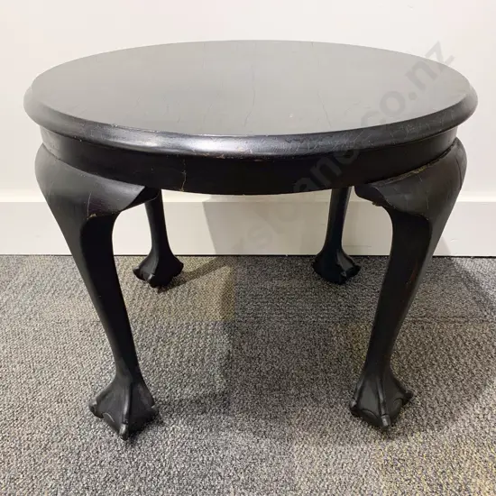 Ebonised Claw & Ball Foot Side Table