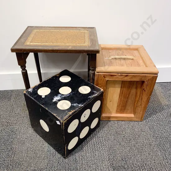 Side Table & Novelty Dice & Box