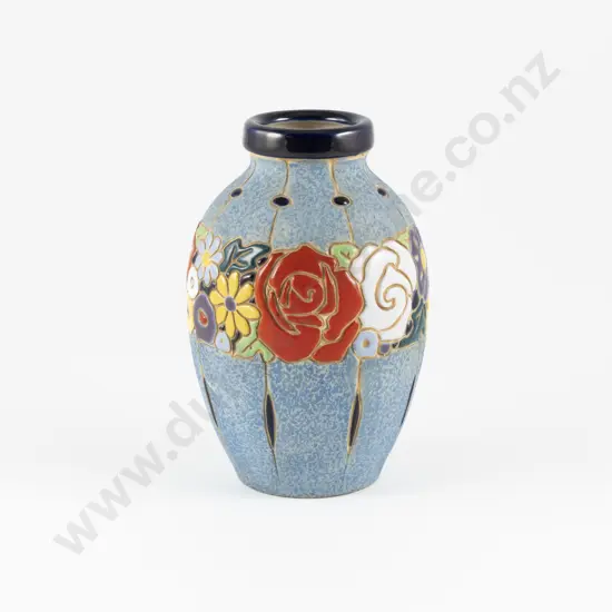 Early C20th Amphora Vase with Stylised Floral Border