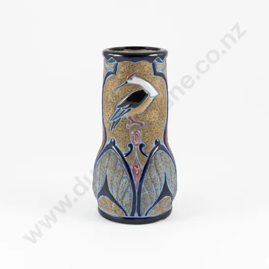 Early C20th Amphora Vase With Stylised Crane
