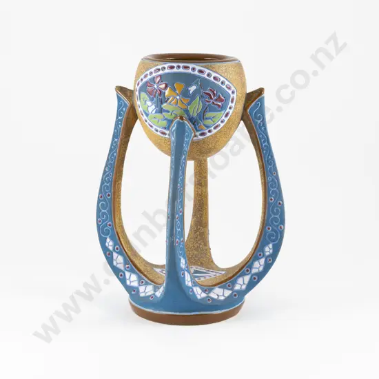 Early C20th Amphora 4-Legged Stylised Floral Motif Planter