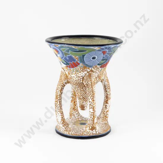 Early C20th Amphora 4-Legged Stylised Floral Motif Planter