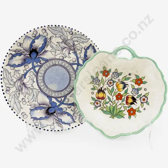 Burleigh Ware Charlotte Rhead Charger & Leaf Shaped Dish