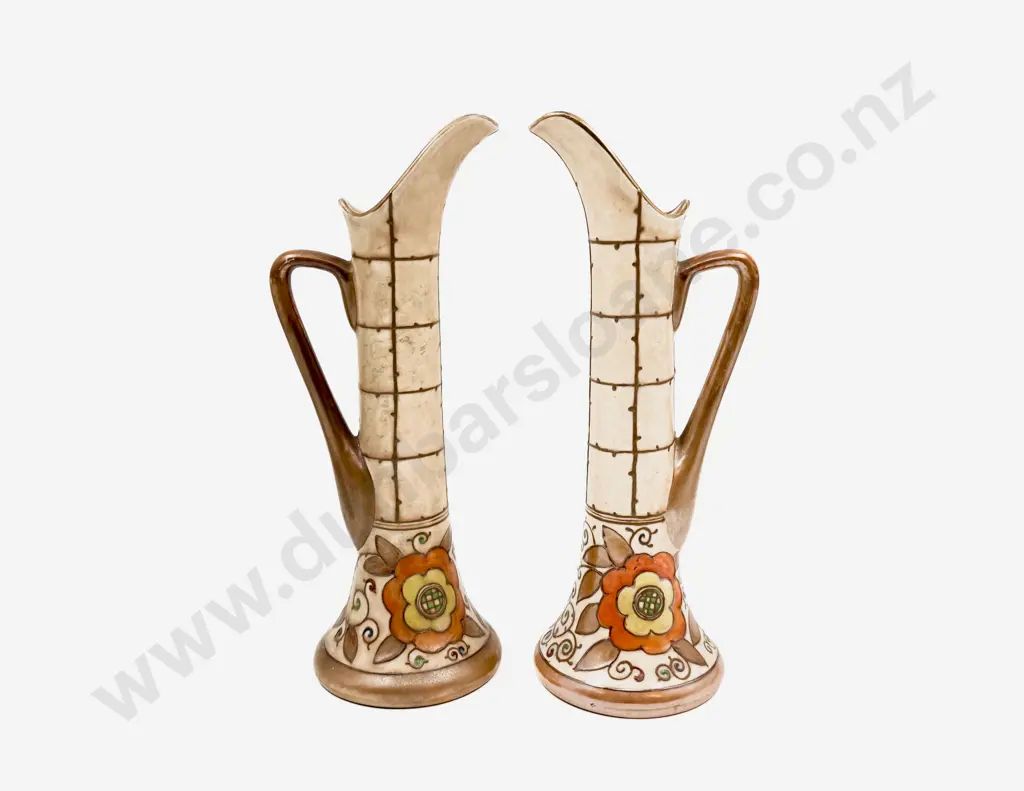 Pair Burleigh Ware Charlotte Rhead Ewers Image 1++