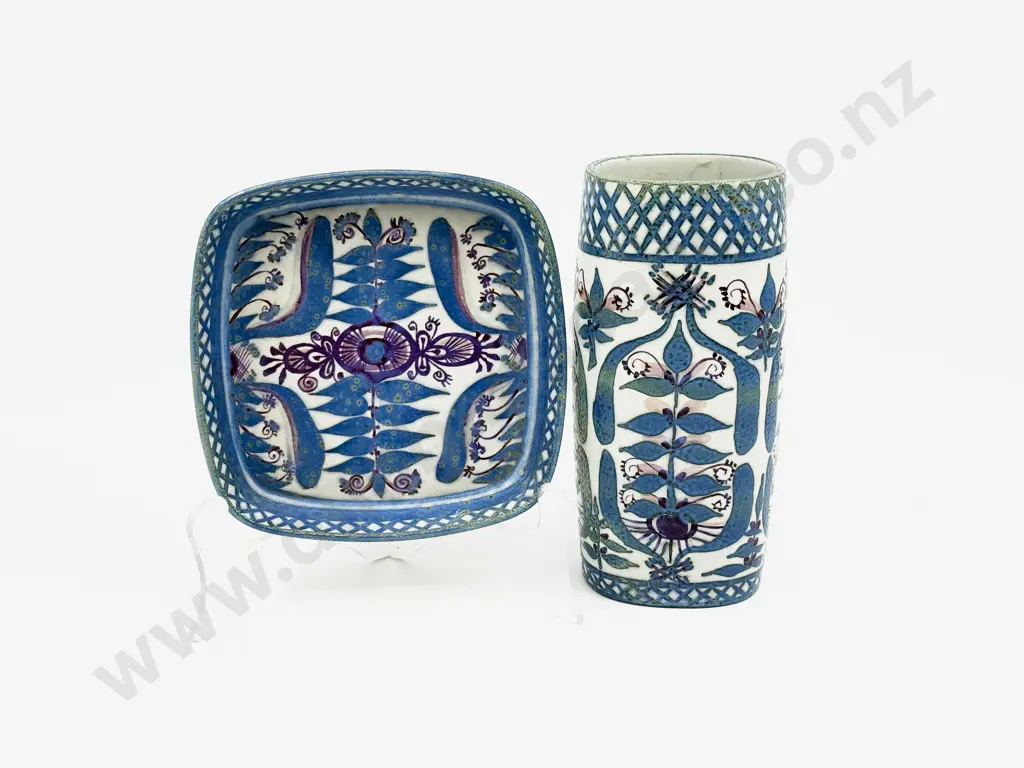 Mid C20th Royal Copenhagen Vase & Dish Image 1++