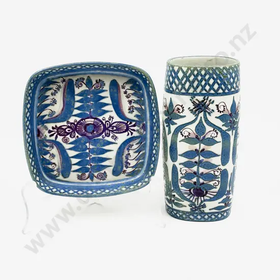 Mid C20th Royal Copenhagen Vase & Dish