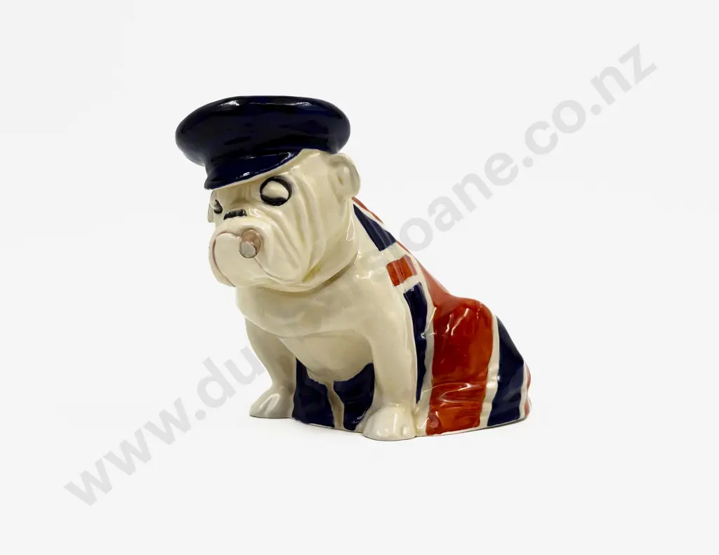 Royal Doulton Bulldog With Churchill's Peaked Cap & Cigar Image 1++