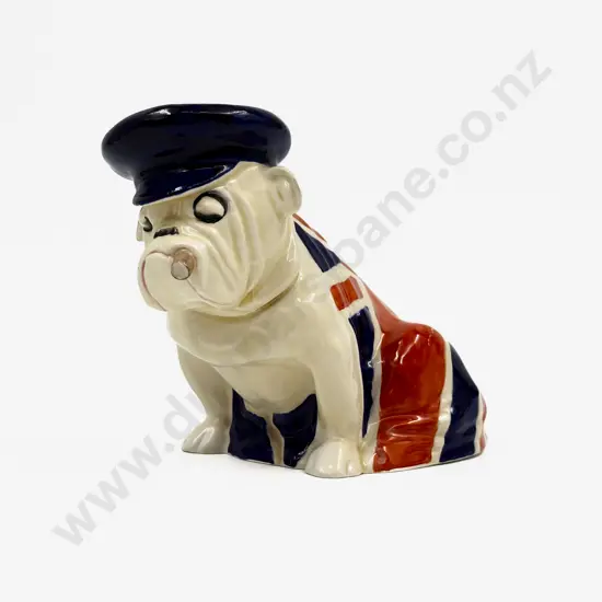 Royal Doulton Bulldog With Churchill's Peaked Cap & Cigar