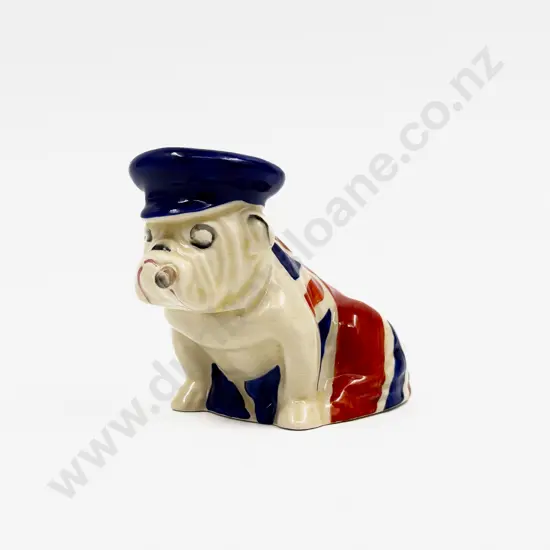 Royal Doulton Bulldog With Churchill's Peaked Cap & Cigar