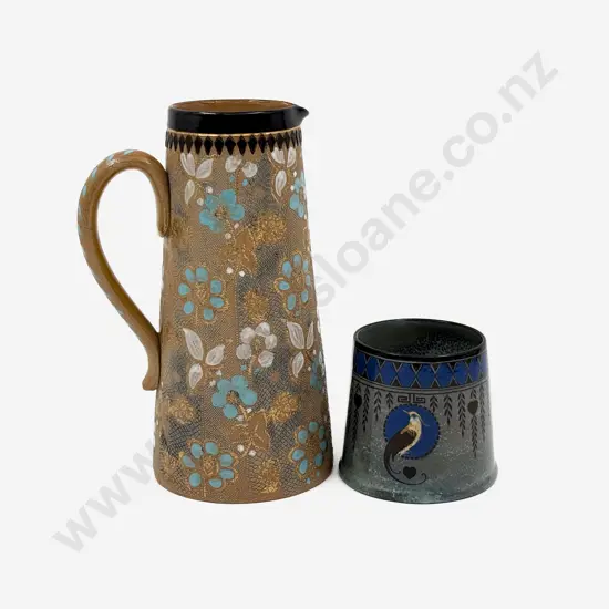 Doulton Lambeth Slaters Stoneware Jug & Titanium Ware Pot