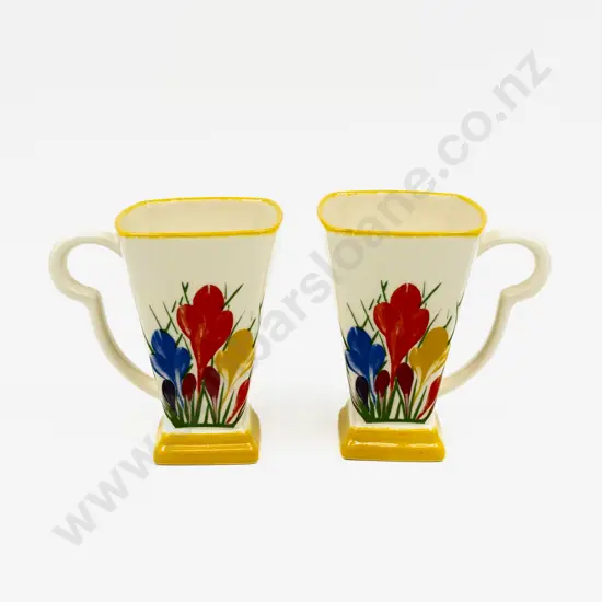 Pair Chelsea Works Burslem Moorland Mugs