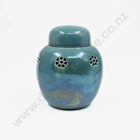 Ruskin Lustre Impressed Mark 1918 Ginger Jar & Cover