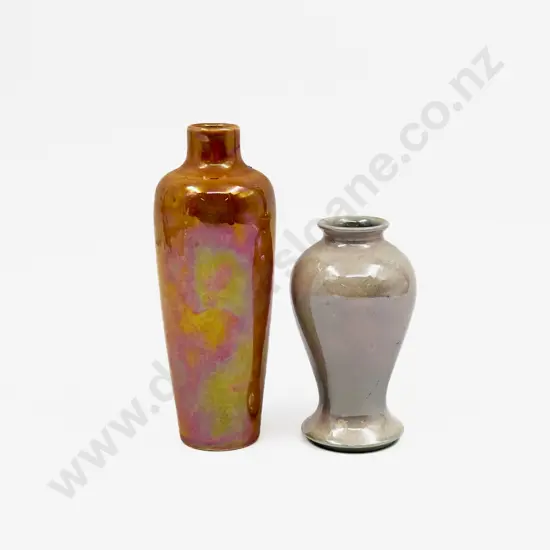 Ruskin Lustre Vase 1927 & Moorcroft Lustre Baluster Vase