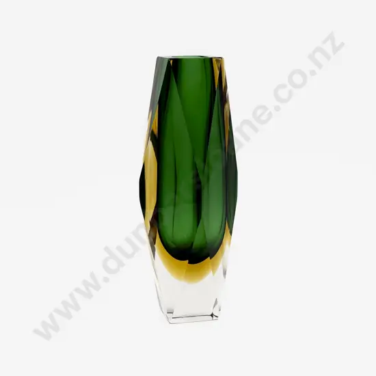 Murano Summerso Fceted Encased Glass Vase