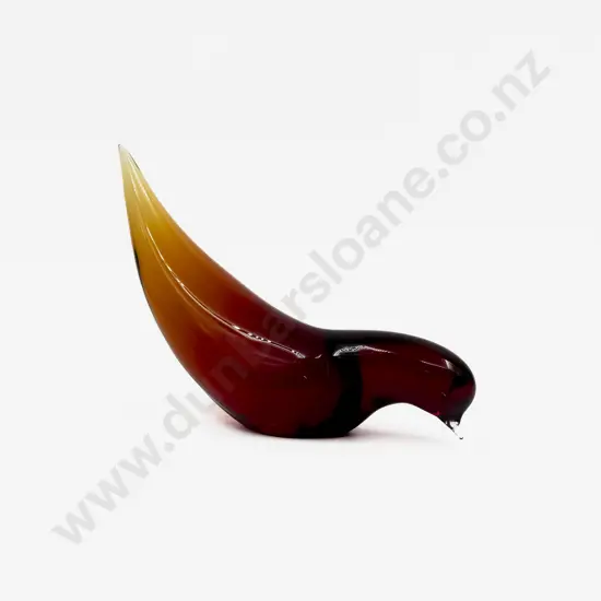 Murano Tinted Amber to Ruby Glass Dove