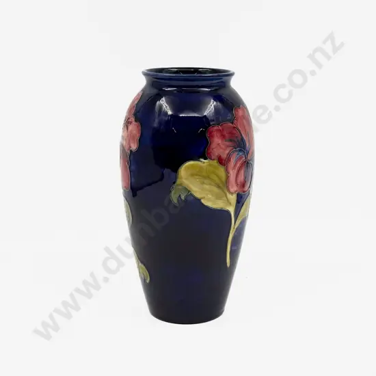 Signed Walter Moorcroft C1940 Hibiscus Pattern Vase