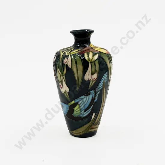 Boxed Moorcroft C2005 Modern Bird Insect & Floral Pattern Vase
