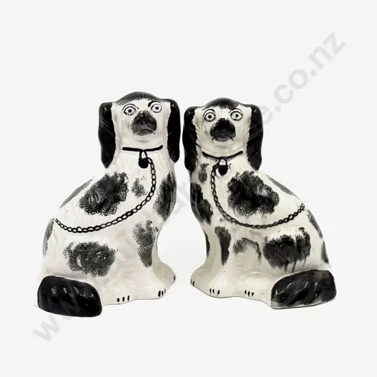 Pair Late Victorian Staffordshire Mantel Dogs
