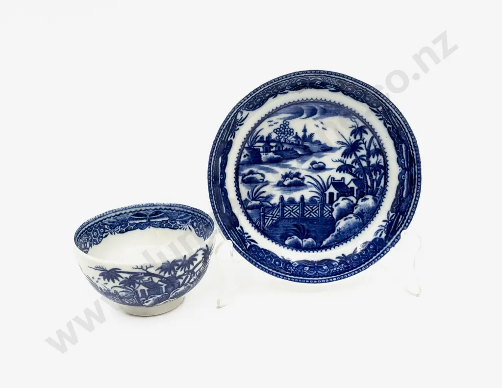 Early C19th Caughley Tea Bowl & Saucer Image 1++