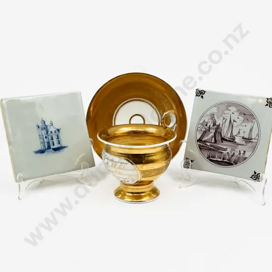 C19th European Commemorative Oversize Teacup & Saucer