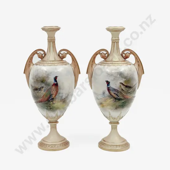 Pair Royal Worcester Specimen Vases