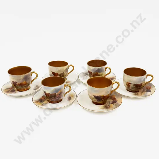 Royal Worcester Six Demi-Tasse Coffee Cup & Saucers