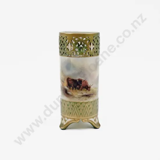 Royal Worcester Cylindrical Vase