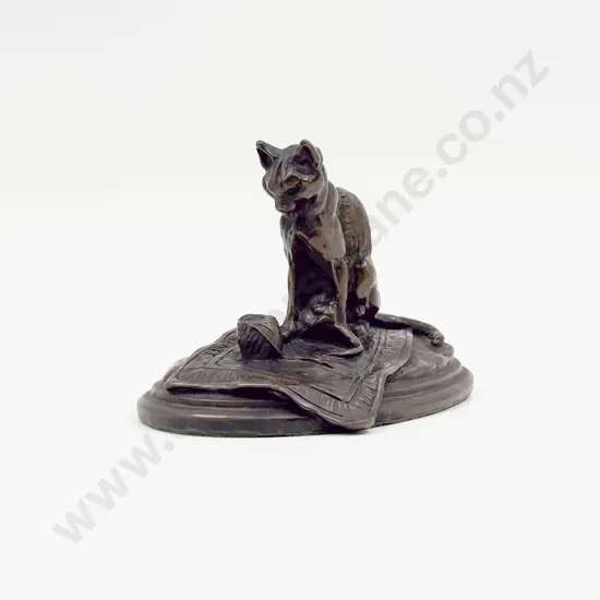 Bronze Desk Top Model of a Cat