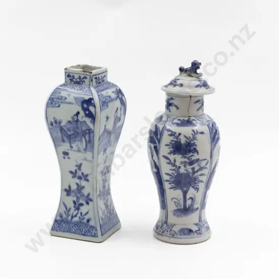 Two C19th Underglaze Blue Decorated Vases