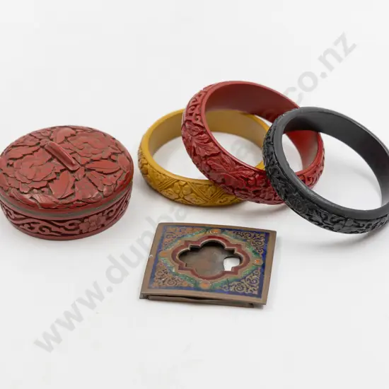 Cinnabar Lacquer Circular Table Box