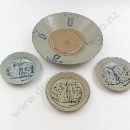 Provincial Ming Underglaze Blue Four Dishes