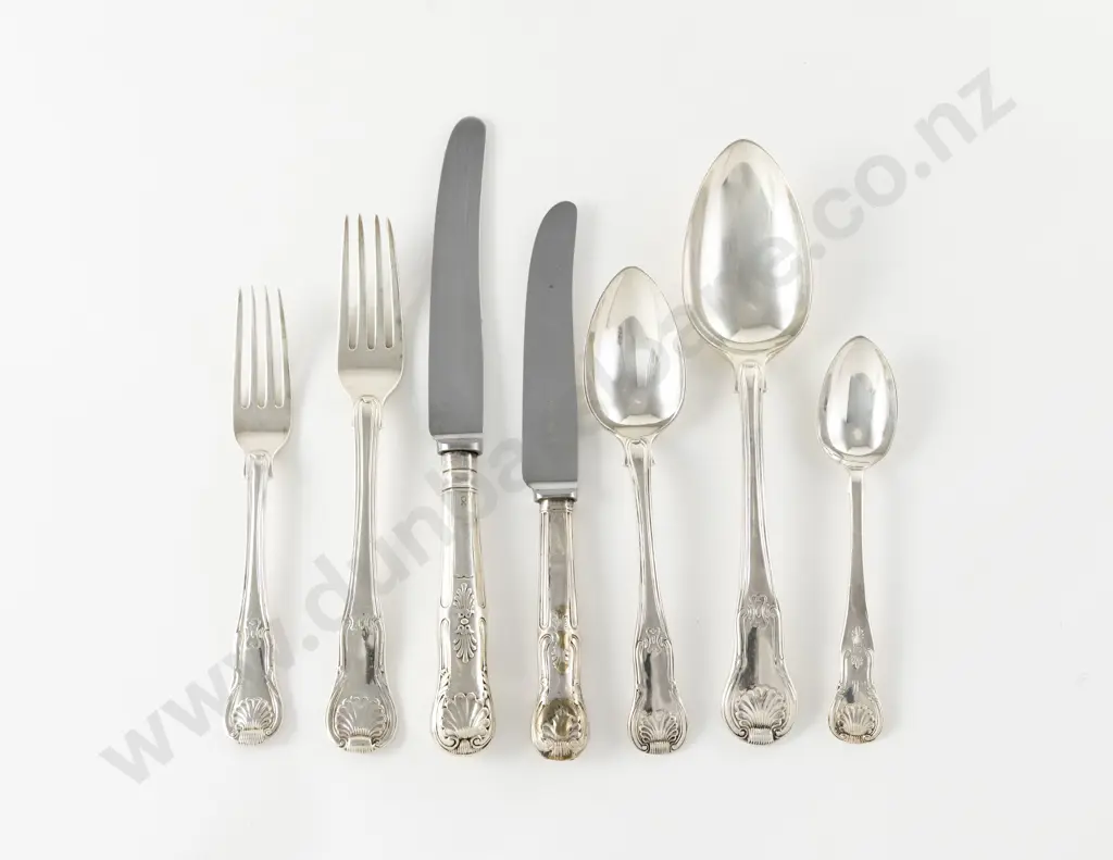 Composed C19th 76 Piece S/S Kings Pattern Suite Of Cutlery Image 1++