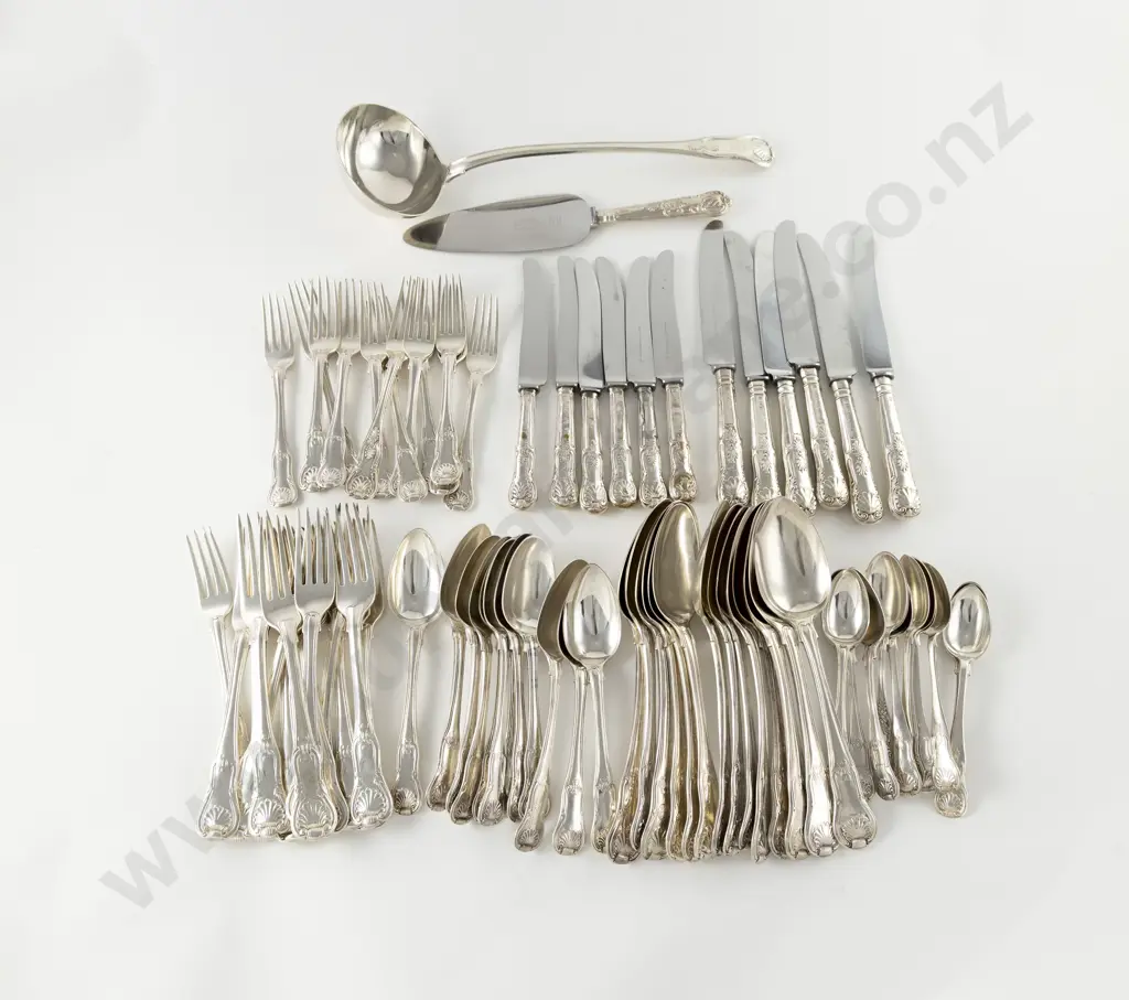 Composed C19th 76 Piece S/S Kings Pattern Suite Of Cutlery Image 1++