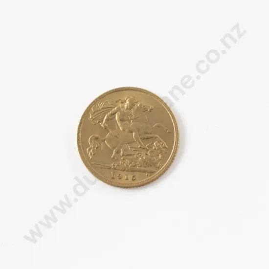 1915 Gold Half Sovereign Sydney Mint