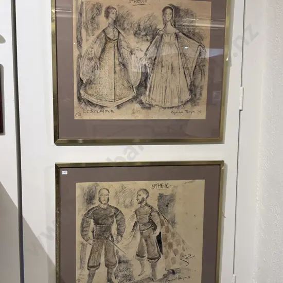 Pair Raymond Boyce Theatre Sketches for Othello